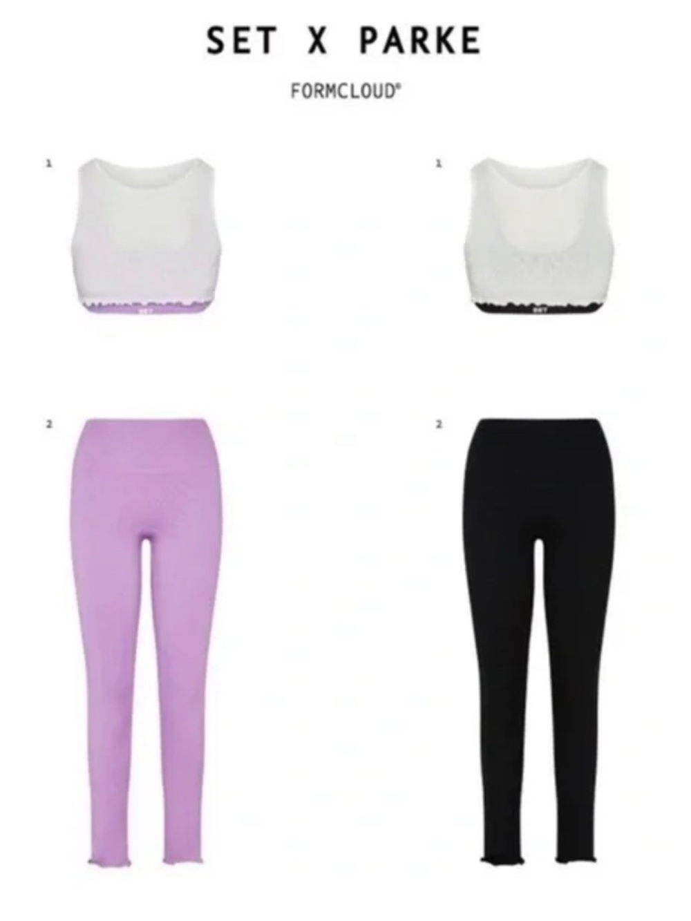 Set Active x Parke Crop Tank & High-Waist Leggings Set - White & Lavender